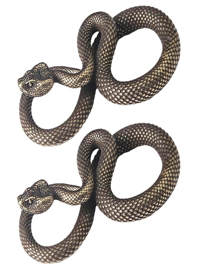 Tnyvm 2Pcs Bronze Snake Figurine Decor High Simulation Fantasy Brass Vintage Style Snake Statue for Office Snake Sculpture for Desktop, Men's Pendants - Image 1